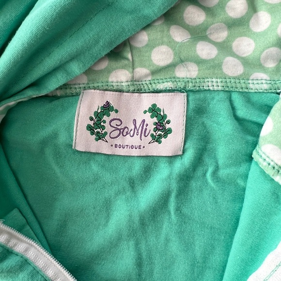 Teal and White Polka Dot Boutique Girls 2 Piece Outfit Matching Set size XS - Picture 5 of 10